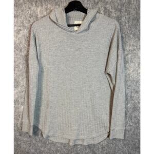 Chaser Waffle Knit Lightweight Womens Gray Pullover Hoodie - Small
